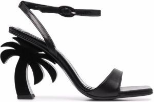 Palm Angels sculpted-heel open-toe sandals Black
