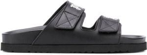 Palm Angels touch strap logo print slides Black