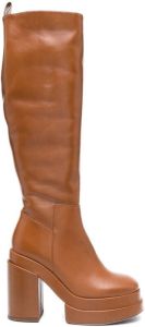 Paloma Barceló 110mm heeled leather boots Brown