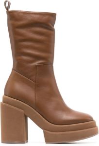 Paloma Barceló 120mm Melissa Iris leather boots Brown
