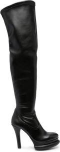 Paloma Barceló 120mm round-toe leather boots Black