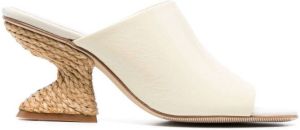 Paloma Barceló 85mm open-toe leather mules White