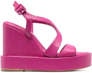 Paloma Barceló 85mm platform leather sandals Pink