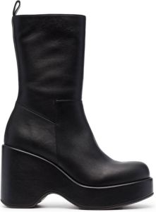 Paloma Barceló 95mm calf-leather boots Black