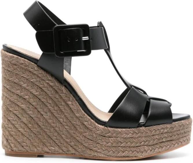 Paloma Barceló Alison braided-wedge sandals Black