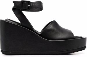 Paloma Barceló ankle-strap wedge sandals Black
