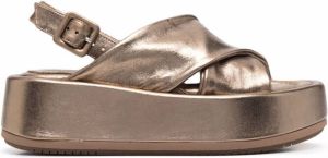 Paloma Barceló Barbra metallic leather sandals Brown