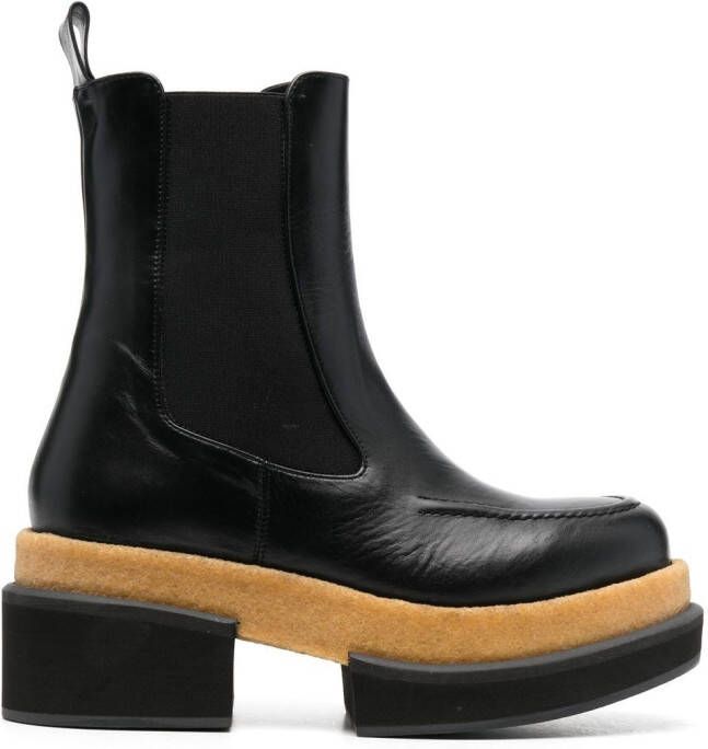Paloma Barceló block-heel leather boots Black