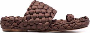 Paloma Barceló braided-detail satin sandals Brown