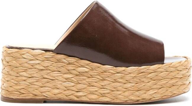 Paloma Barceló braided-platform leather mules Brown