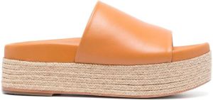 Paloma Barceló calf leather platform sandals Orange