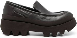 Paloma Barceló chunky 60mm leather loafers Brown