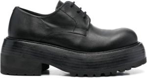 Paloma Barceló chunky 70mm leather lace-up shoes Black