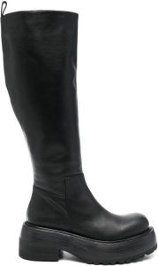 Paloma Barceló chunky calf-length 65mm leather boots Black