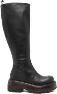 Paloma Barceló chunky calf-length leather boots Brown