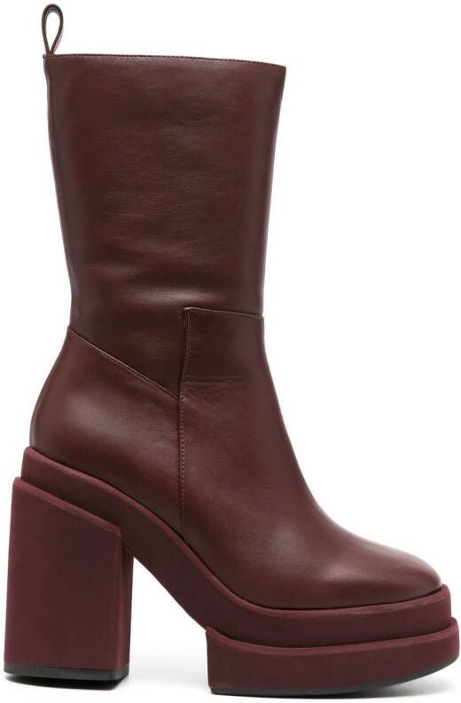 Paloma Barceló chunky-heel ankle boots Red