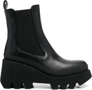 Paloma Barceló chunky slip-on 80mm leather boots Black