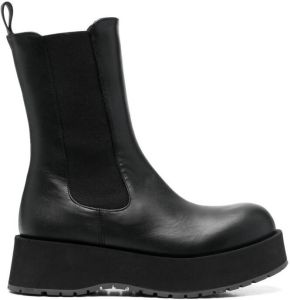 Paloma Barceló chunky slip-on leather boots Black