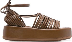 Paloma Barceló interwoven flatform sandals Brown