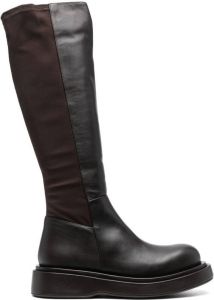 Paloma Barceló knee-high leather platform boots Brown