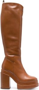 Paloma Barceló knee-length leather boots Brown