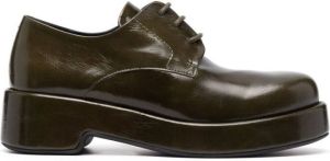 Paloma Barceló lace-up leather brogues Green