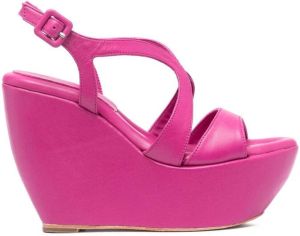 Paloma Barceló leather platform 130mm sandals Pink