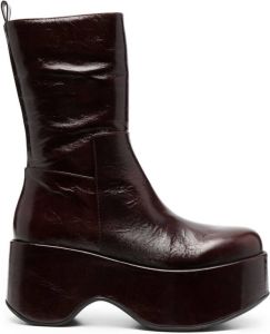 Paloma Barceló Mogano platform calf leather boots Brown