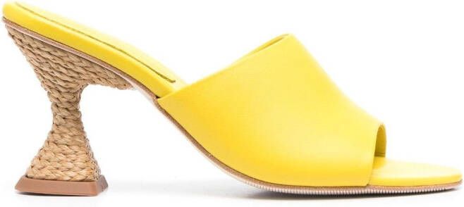 Paloma Barceló raffia sculpted heels sandals Yellow