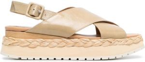 Paloma Barceló ridged-sole cross-strap sandals Neutrals