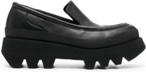 Paloma Barceló slip-on leather loafers Black