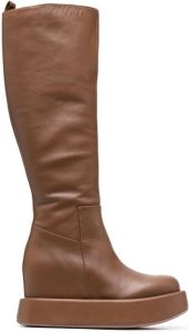 Paloma Barceló wedge knee-length boots Brown