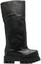 Paloma Barceló wide knee-high leather boots Black - Thumbnail 1