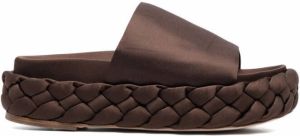 Paloma Barceló woven-detail flat sandals Brown