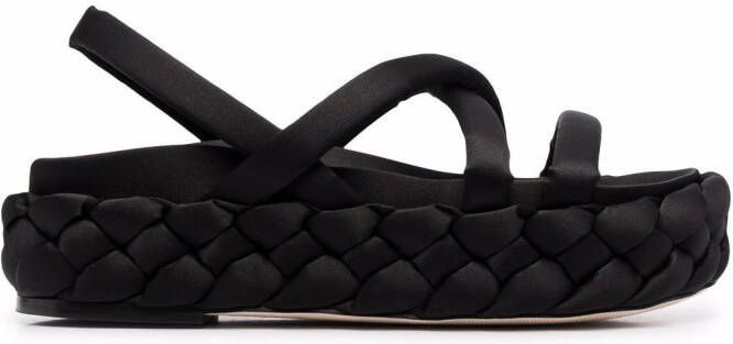 Paloma Barceló woven slingback sandals Black