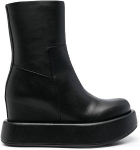 Paloma Barceló zip-up ankle leather boots Black