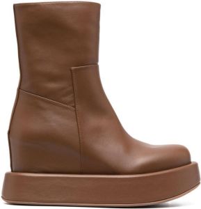 Paloma Barceló zip-up ankle leather boots Brown