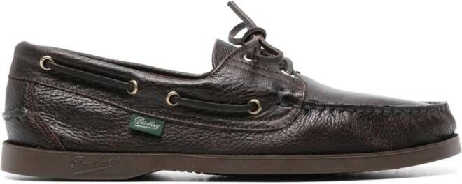 Paraboot grained-leather boat shoes Brown