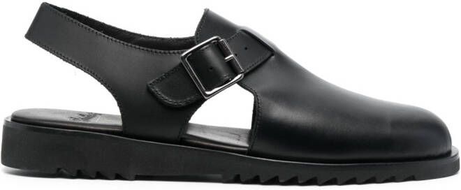 Paraboot round-toe leather sandals Black
