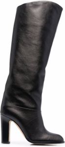 Paris Texas 100mm asymmetric knee boots Black
