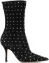 Paris Texas 100mm crystal-embellished pointed boots Black - Thumbnail 1