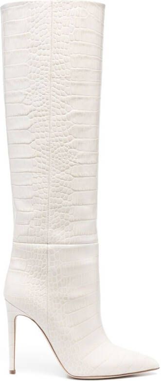 Paris Texas 110mm leather knee-high boots White