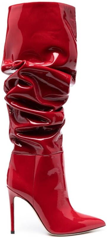 Paris Texas 110mm patent-leather slouchy boots Red