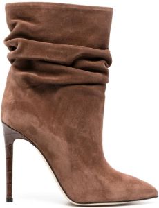Paris Texas 110mm slouchy stiletto ankle boots Brown