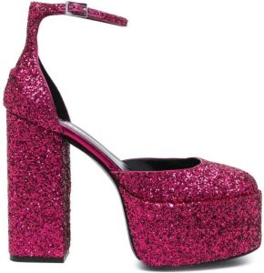Paris Texas 140mm glitter-embellished platform pumps Pink