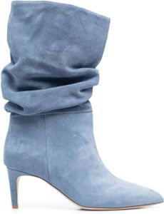 Paris Texas 70mm heeled suede boots Blue