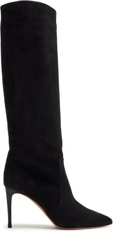 Paris Texas 85mm pointed-toe leather boots Black