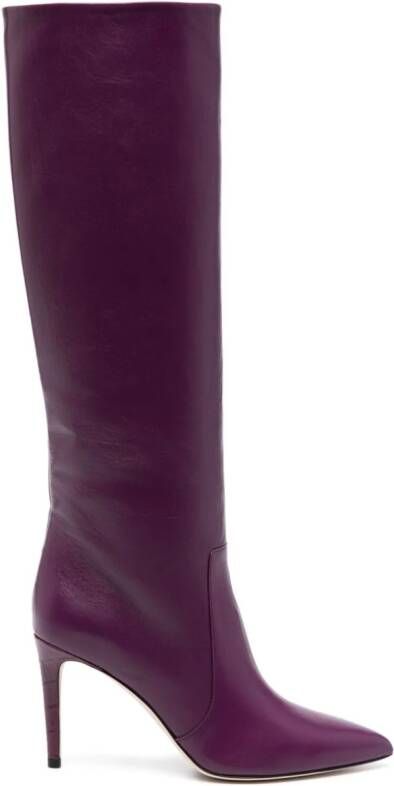 Paris Texas 85mm stiletto-heel leather boots Purple