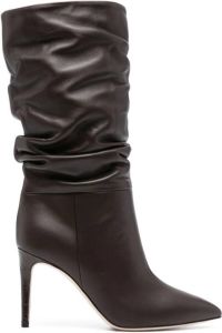 Paris Texas 90mm ruched leather boots Brown