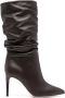 Paris Texas 90mm ruched leather boots Brown - Thumbnail 1